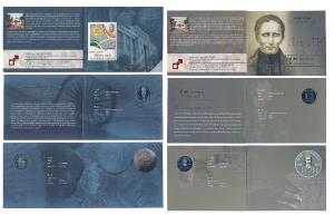 All single commemorative coins in mint packaging, all Rupees 2, 2009, 200th Birth Annivers