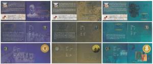 All commemorative coins in mint packaging, all Rupees 5, 2009 Proof Set, Dr. Rajendra Pras
