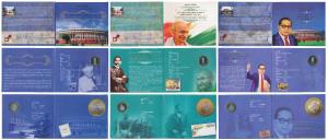 All single commemorative coins in mint packaging, all Rupees 10, 2012, 60 Years of the Par