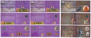 All single commemorative coins in mint packaging, all Rupees 10, 2012, 125th Years of Nati