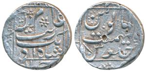 Aurangzeb, Silver Rupee, 11.51g, Junagarh / Junagadh Mint, AH 1093, legend within square a
