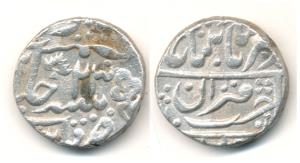 Qila Shabad Mint, Silver Rupee, 11.1g, in the name of Muhammad Akabar II, RY 23, rev. (KM 