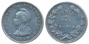 Silver Uma Rupia /Rupee, obv. liberty head to left, 1912 AD (KM 18). Very Fine+.