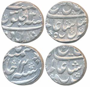 Murshidabad Mint, Silver Rupee (2), in the name of Shah Alam II, RY 19, crescent mint mark