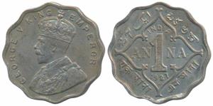 George V, Cupro-Nickel Anna, 1927, Bombay Mint (Prid 680). Extremely Fine.