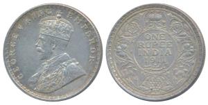 George V, Silver Rupee, 1911, Bombay Mint, (Prid 217). About Uncirculated.