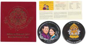 Bhutan, Royal Wedding of King of Bhutan Jigme Khesar Namgyel Wangchuck, Proof Silver Nu 50