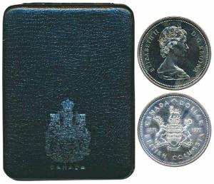 Canada, Elizabeth II, Silver Dollar, 23.32g, British Columbia 1871 to 1971. Uncirculated, 
