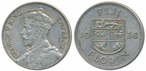 Fiji, George V, Silver Florin, 1936 (KM 5). Extremely Fine, Rare.