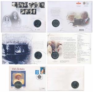 Great Britain, 2007, Royal Diamond Wedding Anniversary, 60 Years, Copper Nickel 5 Pounds, 