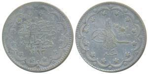 Turkey, Silver 20 Kurush, 23.51g, Qustantiniyah Mint, AH 1293/3, toughra within star borde