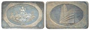 The Stock Exchange Mumbai, Rectangle Silver Bar, 149.82g, obv. Laxmiji standing on a lotus