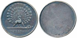 Mayo College (Ajmer), Silver Medal, 17.4g, obv. a Peacock perched on a ceremonial sword wi