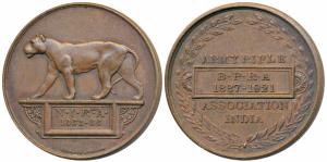 Army Rifle Association India, Copper, 18.91g, obv. Lioness with N.I.R.A. (North India Rifl