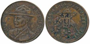 All India Jamboore Copper Medal, obv. an Elephant to left with Delhi 1937 below, rev. Lord