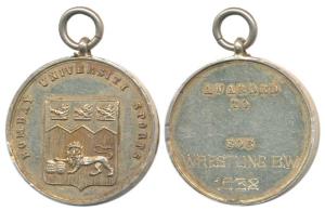 University of Bombay, Silver, Inter Collegiate Sports, obv. arms of the University. Extrem