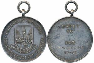 University of Bombay, Silver, Inter Collegiate Sports, obv. arms of the University, rev. a