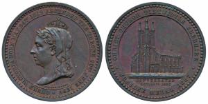 Golden Jubilee of Queen Victoria's reign, Copper Medal, obv. veiled bust of Queen Victoria