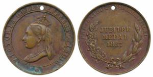 Victoria’s Diamond Jubilee Medal, Copper, obv. bust of ruler with Victoria Queen Empress o
