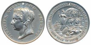 Victoria’s Diamond Jubilee, White Metal, obv. crowned, veiled and draped bust of Victoria 
