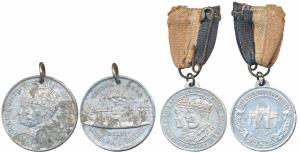 Delhi Coronation Durbar 1911, White Metal, obv. conjoined busts of George V and Mary, rev.