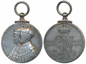 George V and Queen Mary Silver Jubilee Medal, Silver, obv. conjoined bust of George V and 