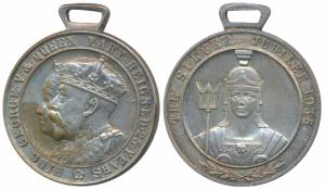George V and Queen Mary Silver Jubilee, Silver Gilt Brass Medal, obv. conjoined bust of Ki