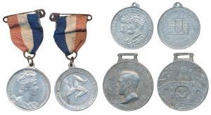 Aluminum Medals (3), Silver Jubilee of George V and Queen Mary, obv. conjoined busts of Ki