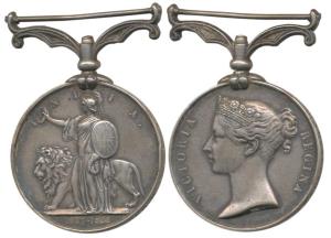 Indian Mutiny 1857-58 Medal, Silver, awarded to Trooper Meer Hoossain Ali 4th Regiment Cav