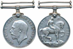 British War Medal 1914-18, George V, Silver, awarded to 15 Naik B. K. Bose BA Corps (MYB 1