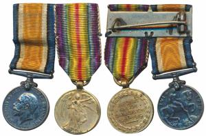 Pair of Miniature Medals, George V, British War Medal, 1914-18; Victory Medal, 1914-18, Br