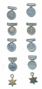 Miniature Medals (5), George VI, The Defense Medal, 1939-1945; The 1939-1945 Star; General