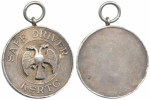 Copper-Nickel Medal, 28.67g, issued by Karanataka State Road Transport Corporation to awar