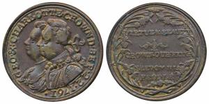 Hanover, George III & Queen Charlotte, Copper Medallion, crowned Sept. 22nd 1761, rev. Vir