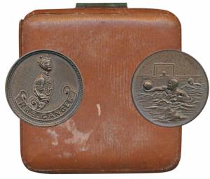 H.M.S. Ganges, Bronze Medal, obv. figurehead at the bow of the ship personified as Ganga, 