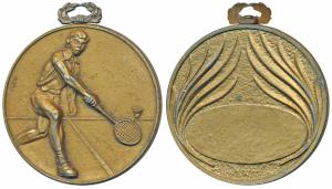 Badminton Player, Very Large & Heavy Medal, high relief, engraver Gloria. Very Fine.