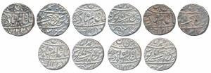 Muhammadabad Banaras Mint, Silver Rupee, in the name of Shah Alam II, fish, sun-burst and 