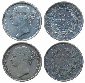 Victoria Queen, Silver Rupee, 1840, divided legend, Madras Mint, WWB raised, No dot after 