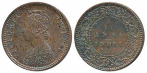 Victoria Empress, Copper 1/12 Anna, 1877, Calcutta Mint (Prid 786). About Uncirculated.