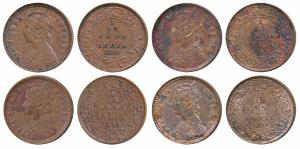 Victoria Empress, Copper 1/12 Anna, 1894, 1898, 1899 & 1901, Calcutta Mint (Prid 799, 803,