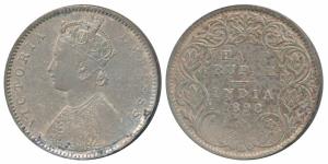 Victoria Empress, Silver ½ Rupee, 1898, Bombay Mint, A / I / B incuse, Inverted ‘B’, Unlis