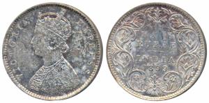 Victoria Empress, Silver ½ Rupee, 1899, Bombay Mint, A / I / B incuse, Inverted ‘B’, (Prid