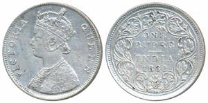 Victoria Queen, Silver Rupee, 1862, Bombay Mint, B / II / 2 / 3 (Prid 74). Very Fine.