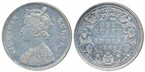 Victoria Queen, Silver Rupee, 1862, Bombay Mint, A / II / 2 / 4 (Prid 84). Very Fine+.