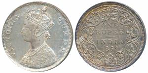 Victoria Queen, Silver Rupee, 1862, Bombay Mint, B / II / 0 / 7 (Prid 88). Very Fine+.