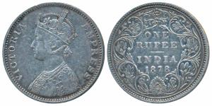 Victoria Empress, Silver Rupee, 1878, Bombay Mint, A3 / II / No mint mark, Unlisted in Pri