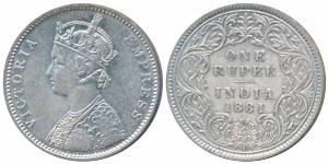 Victoria Empress, Silver Rupee, 1881, Bombay Mint, A3 / I / dot, (Prid 158). Very Fine.