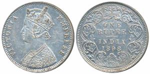 Victoria Empress, Silver Rupee, 1898, Calcutta Mint, C3 / I / C incuse (Prid 137). Extreme