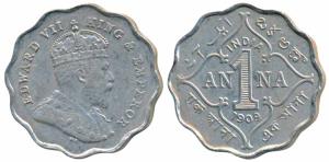 Edward VII, Cupro-Nickel Anna, 1909, Bombay Mint, B incuse (Prid 928). Extremely Fine.