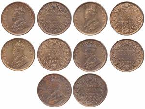 George V, Copper ¼ Anna (2), 1936, Bombay Mint (Prid 683); 1933, 1934, 1935 & 1936, Calcut